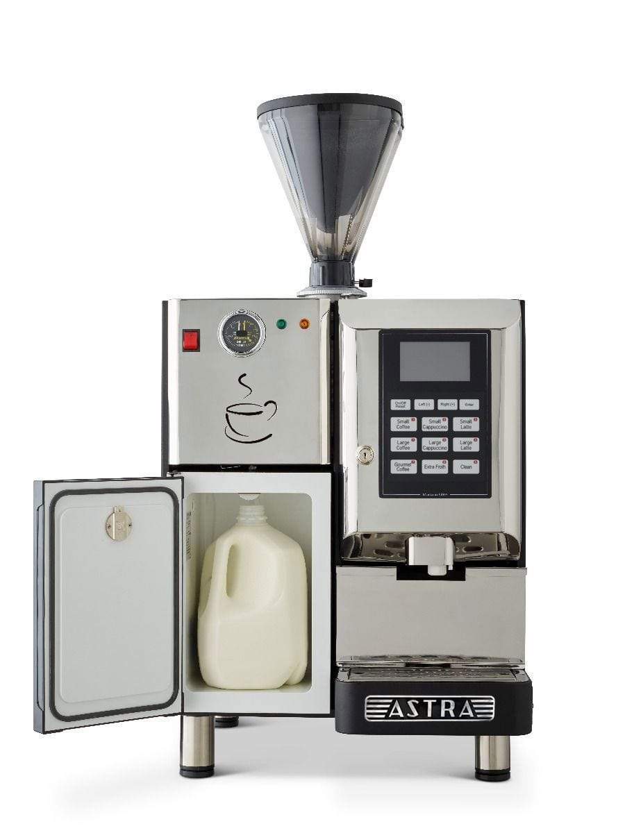 Astra Espresso Machines Astra Super Automatic Espresso Machine, Single Hopper with Refrigerator, 110V SM-111-1