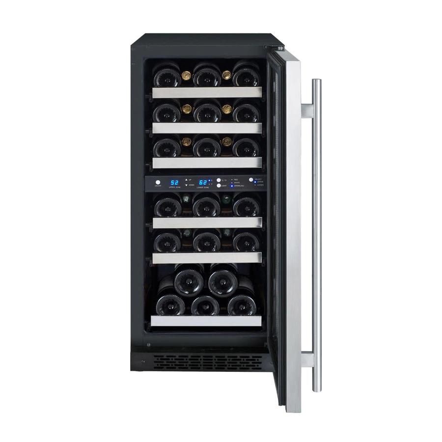 Allavino Flexcount 30 Bottle Capacity Dual Zone Wine Cooler Refrigerator
