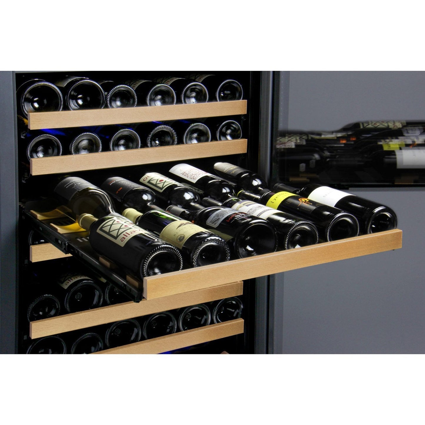 Allavino 349 Bottle Three Zone Black Side-by-Side Wine Refrigerator