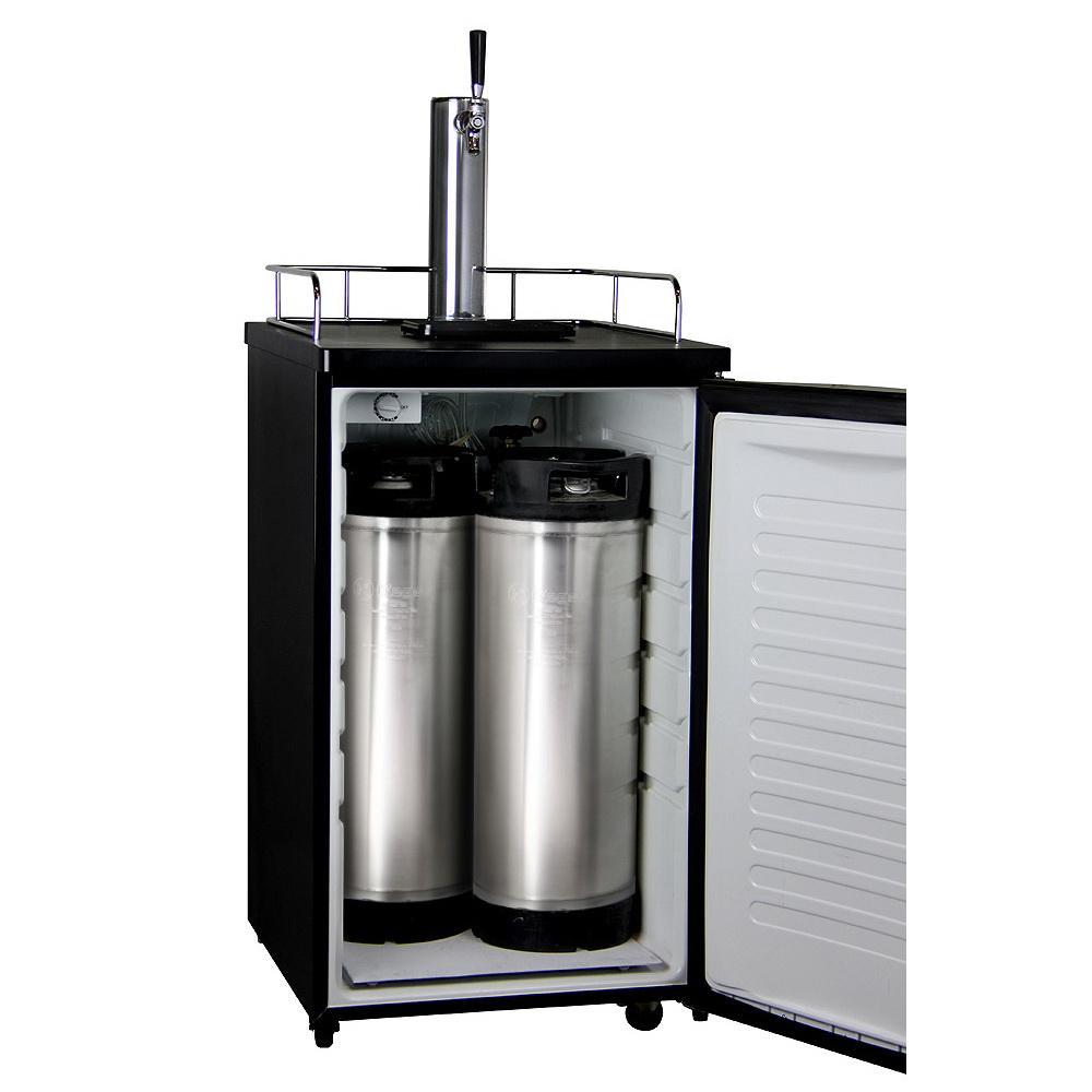 Kegco HomeBrew Kegerator with Black Cabinet and Black Door