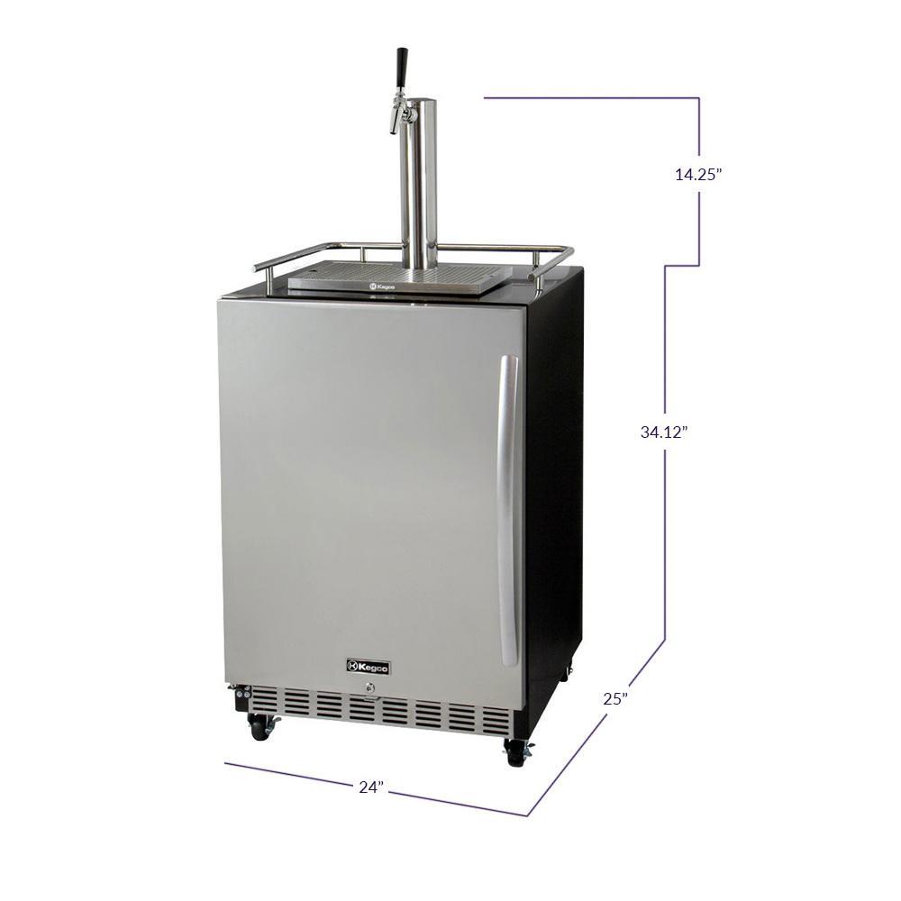 Kegco Full Size Digital Commercial Undercounter Kegerator with X-CLUSIVE Premium Direct Draw Kit - Left Hinge