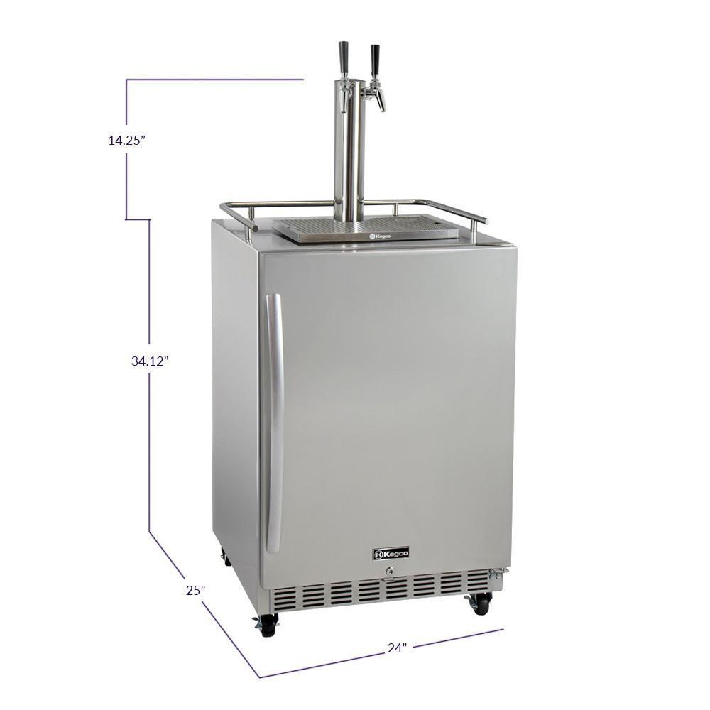 Kegco Dual Faucet Digital Commercial Outdoor Kegerator