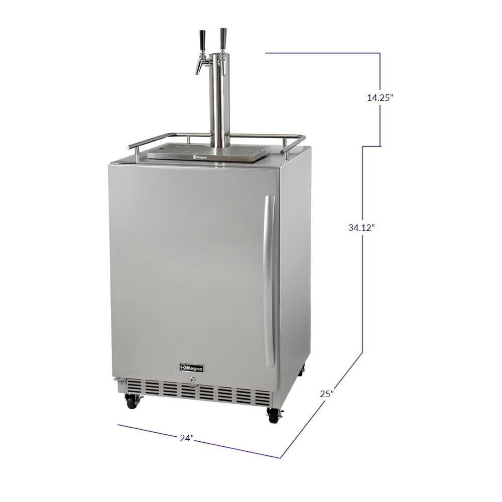 Kegco Dual Faucet Digital Commercial Outdoor Kegerator