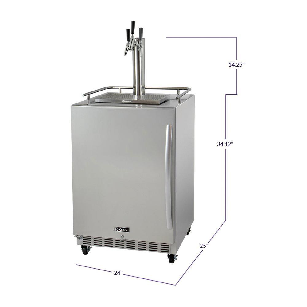 Kegco Three Faucet Digital Commercial Outdoor Kegerator