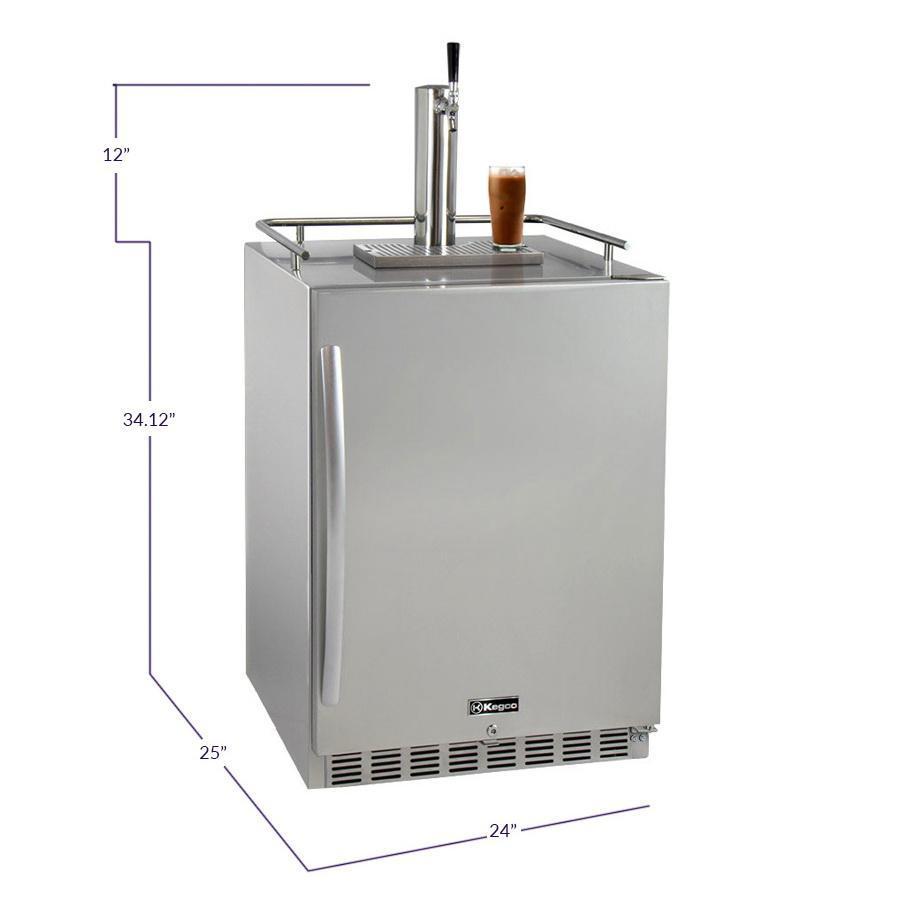 Kegco Full Size Digital Outdoor Undercounter Cold Brew Coffee Javarator - Stainless Steel with Right Hinge