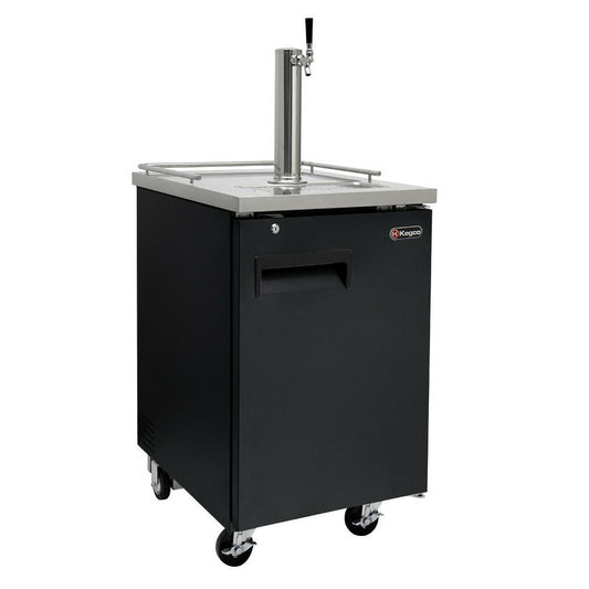 Kegco Commercial Grade One Tap Keg Faucet Kegerator - Black Cabinet with Black Door