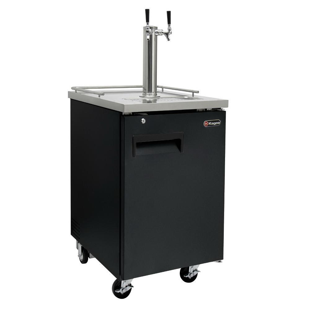 Kegco Commercial Grade Dual Two Keg Tap Faucet Kegerator - Black
