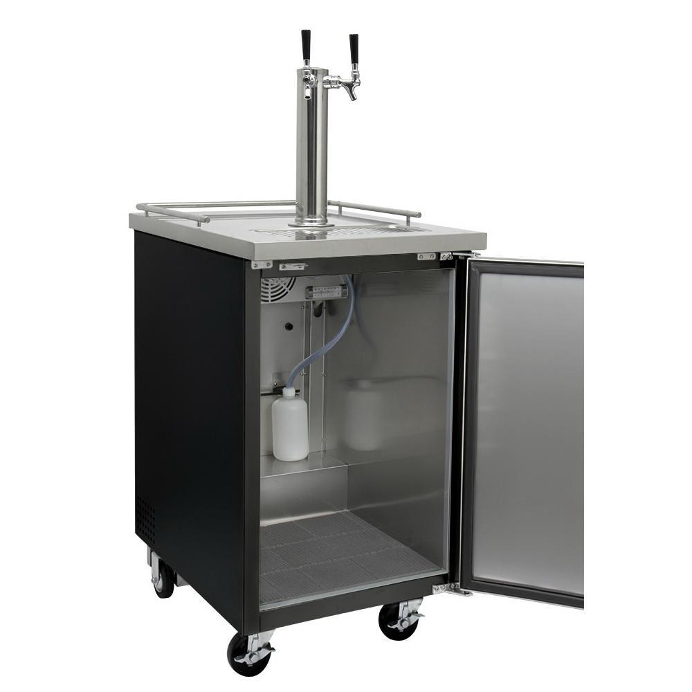 Kegco Commercial Grade Dual Two Keg Tap Faucet Kegerator - Black