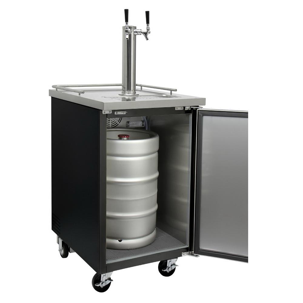 Kegco Commercial Grade Dual Two Keg Tap Faucet Kegerator - Black