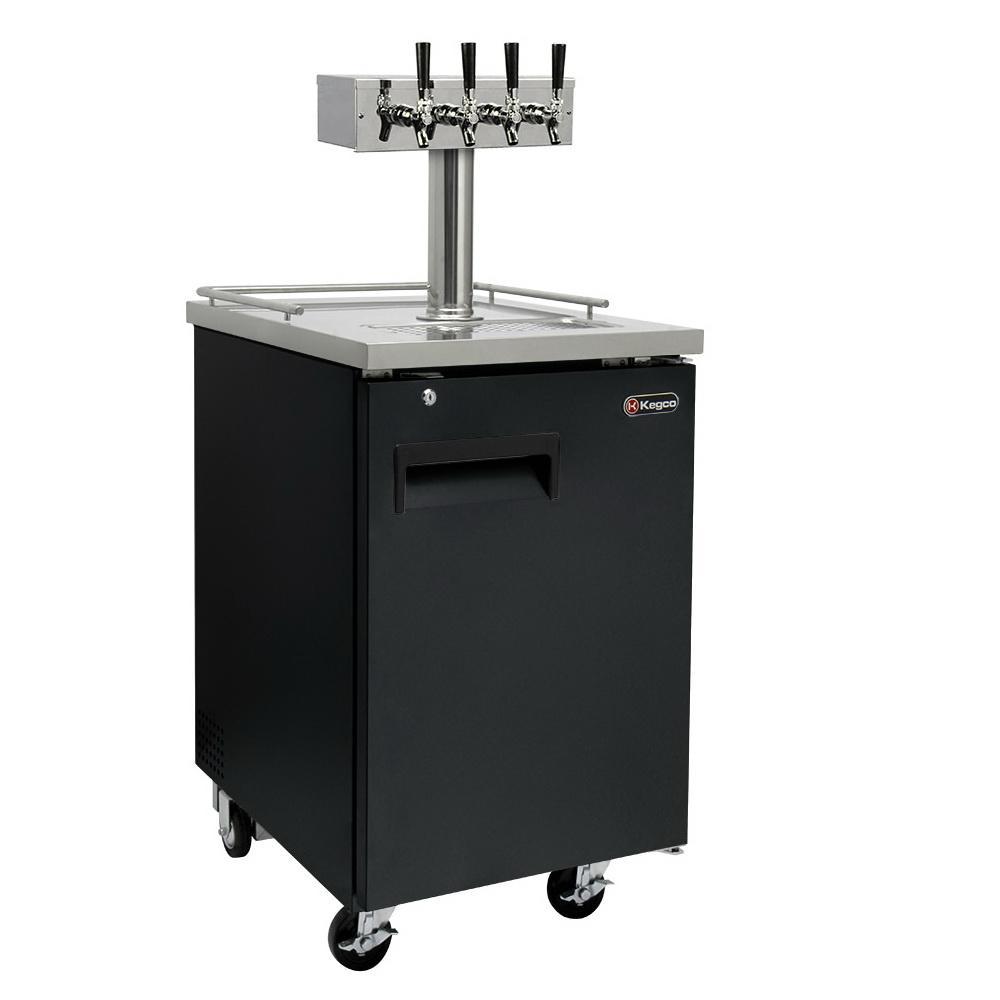 Kegco Four Tap Commercial Grade Kegerator - Black
