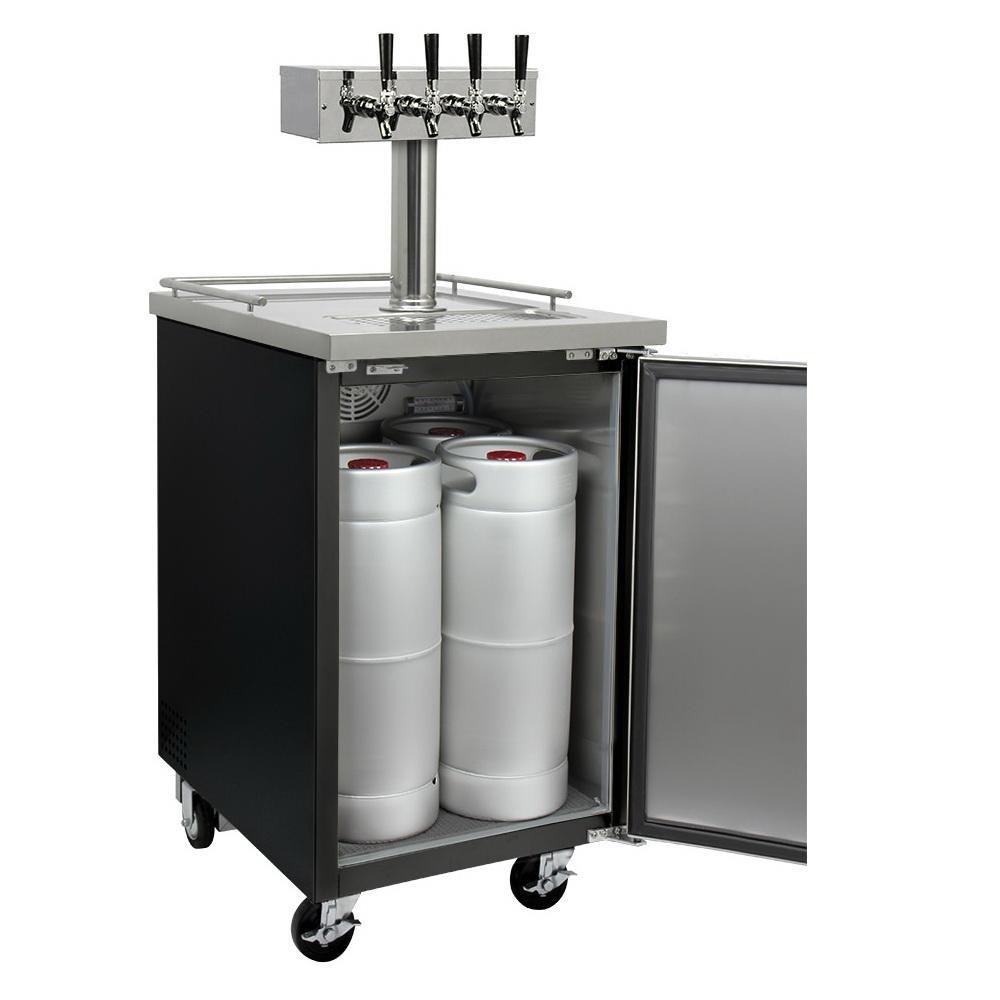Kegco Four Tap Commercial Grade Kegerator - Black