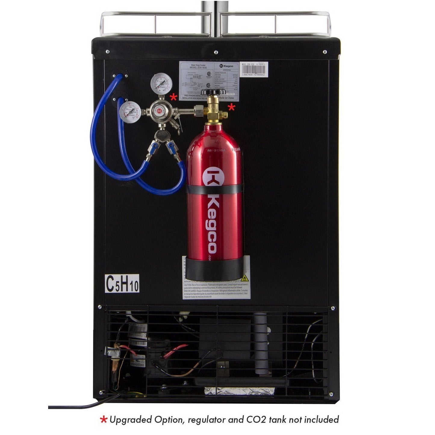 Kegco One Tap Faucet Commercial Grade Kegerator with Digital Temperature Control Black Cabinet with Stainless Steel Door