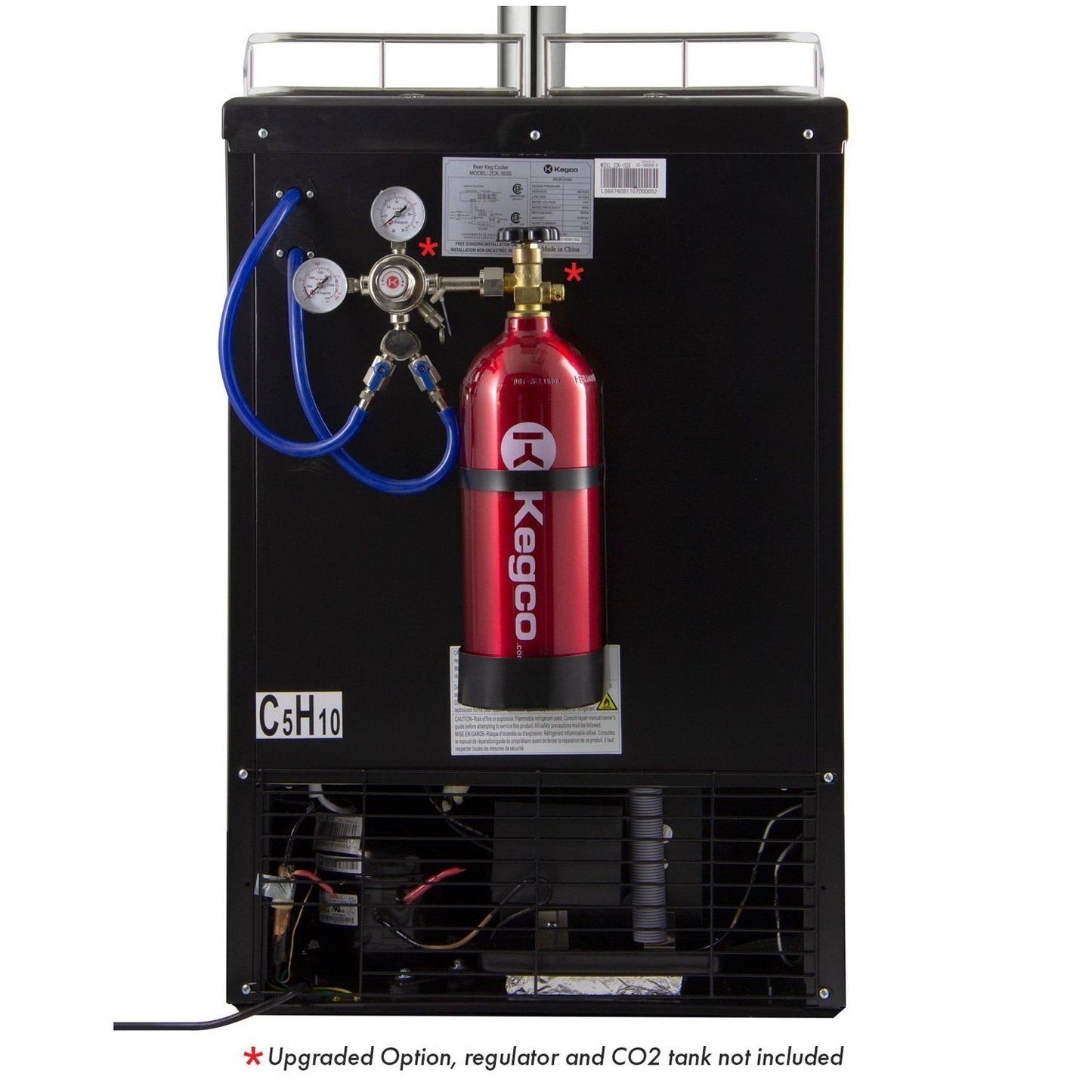 Kegco Two Faucet Commercial Grade Kegerator with Digital Temp Control - Black Cabinet with Black Door