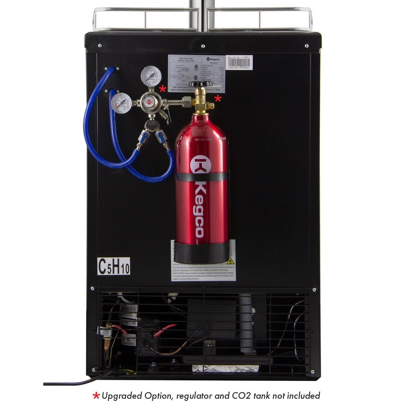 Kegco Dual Tap Faucet Commercial Grade Kegerator with Digital Temperature Control - Stainless Steel Door