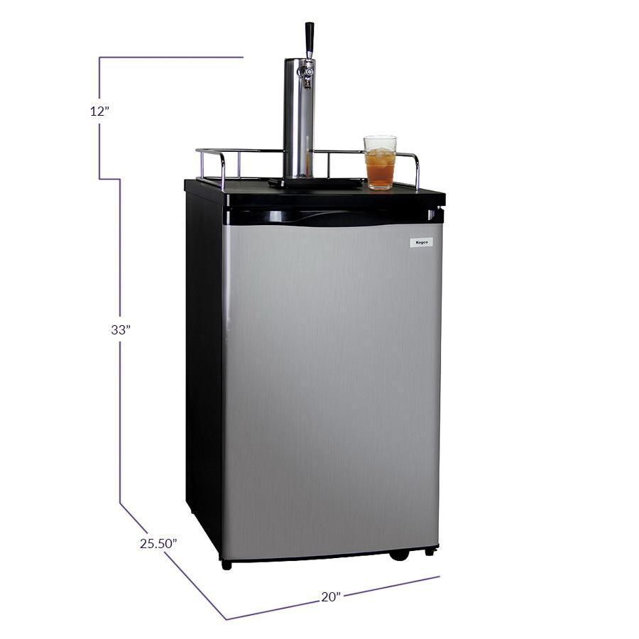 Kegco Kombucharator with Black Cabinet and Stainless Steel Door