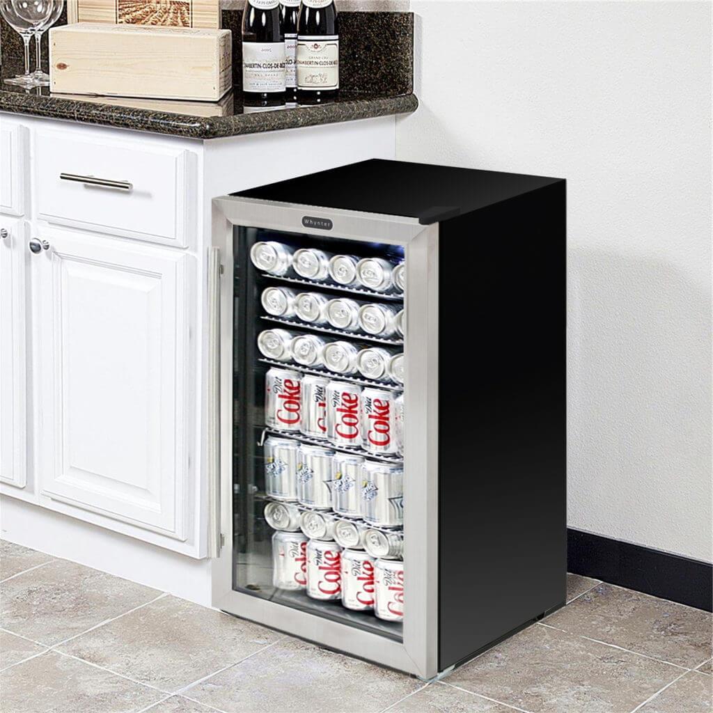Whynter Beverage Refrigerator with Internal Fan – Stainless Steel 120 Can Capacity BR-130SB