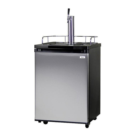 Kegco Kombucha Cooler Dispenser with Black Cabinet and Stainless Steel Door