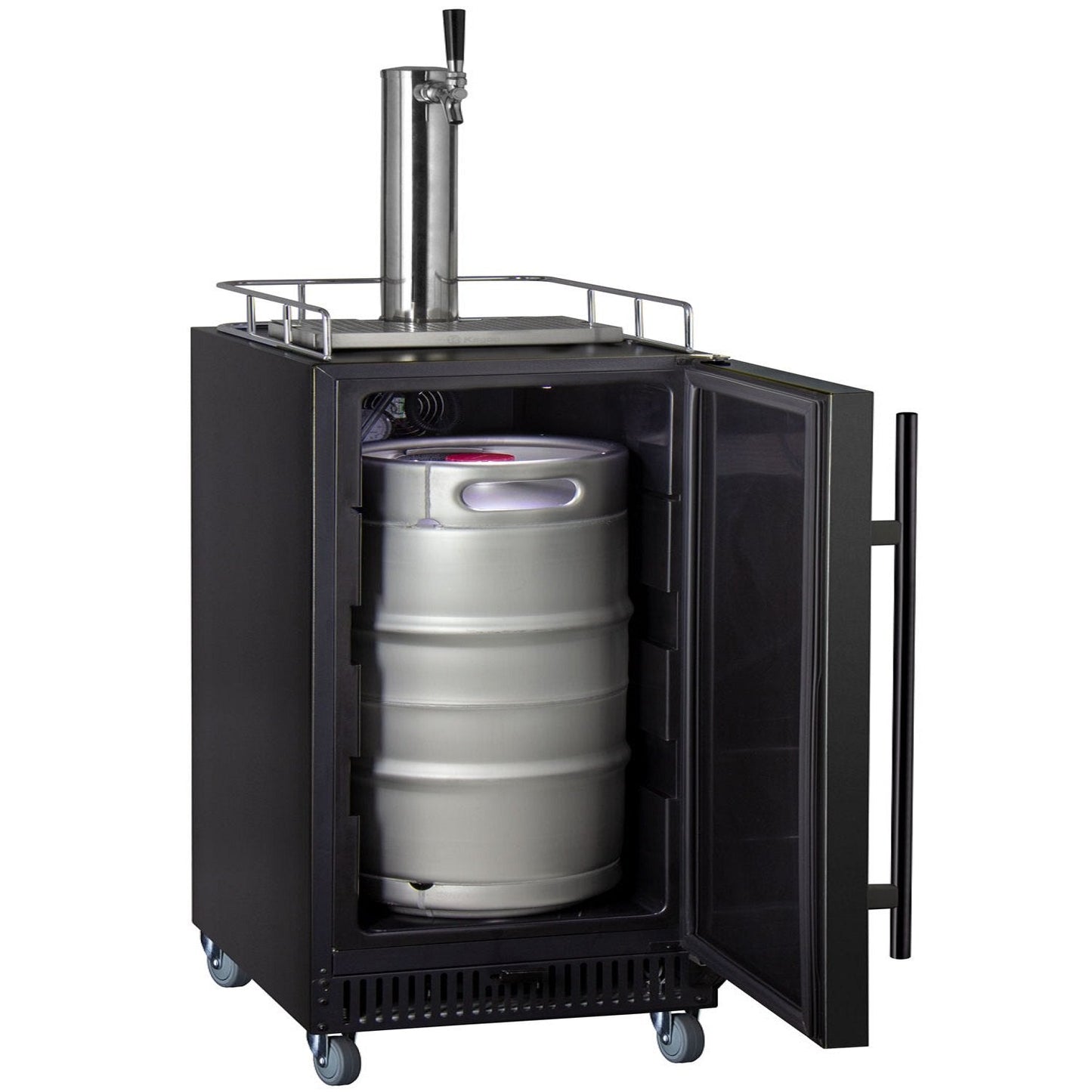 Kegco 15" Wide Kombucha Single Tap Black Commercial Kegerator