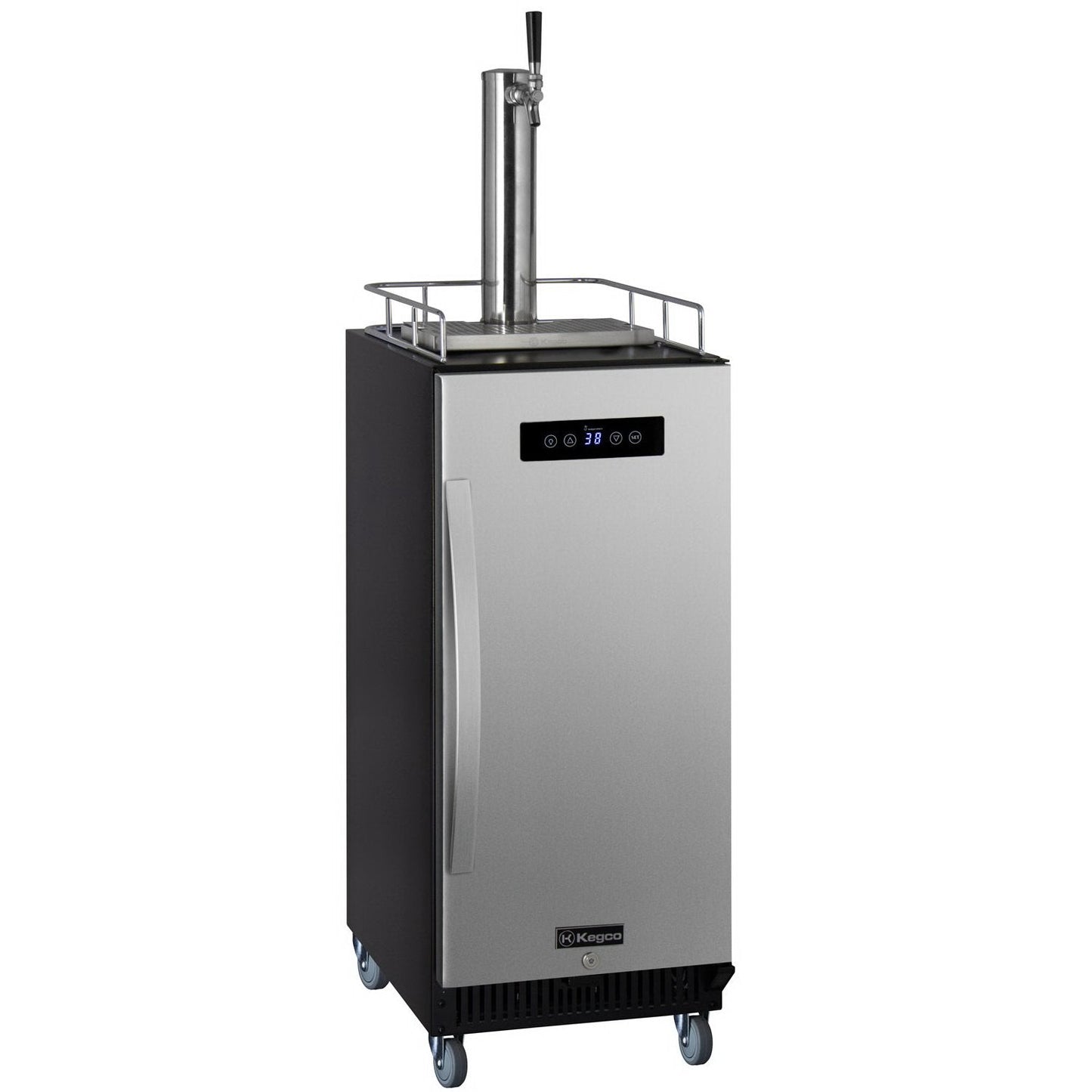 Kegco 15" Wide Commercial Home Brew Keg Dispenser with Stainless Steel Door