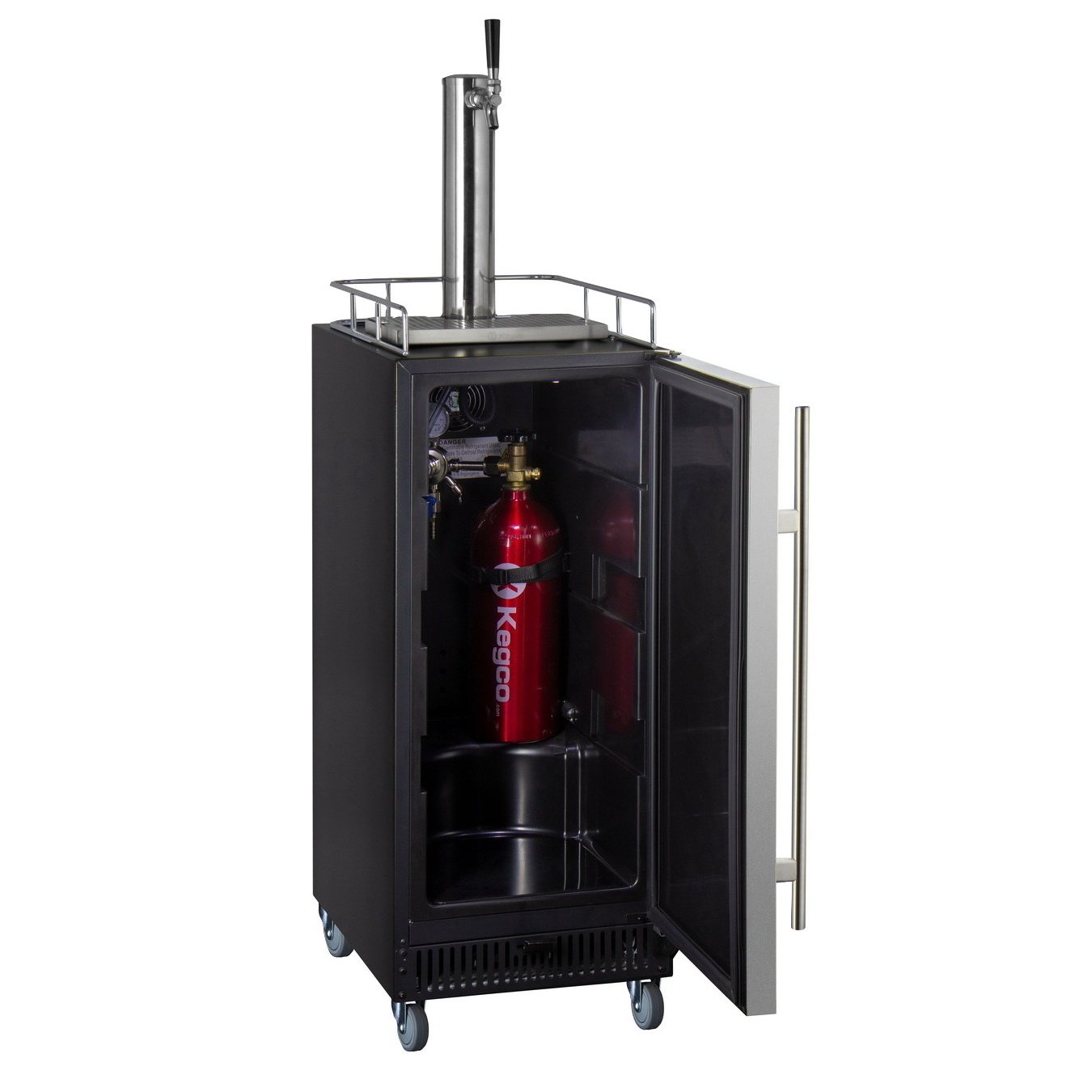 Kegco 15" Wide Commercial Home Brew Keg Dispenser with Stainless Steel Door