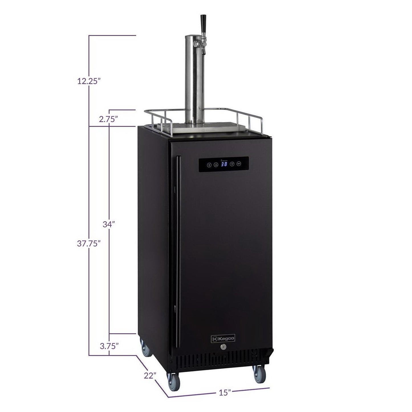 Kegco SLK15BBR 15" Wide Commercial Kegerator with Black Door7