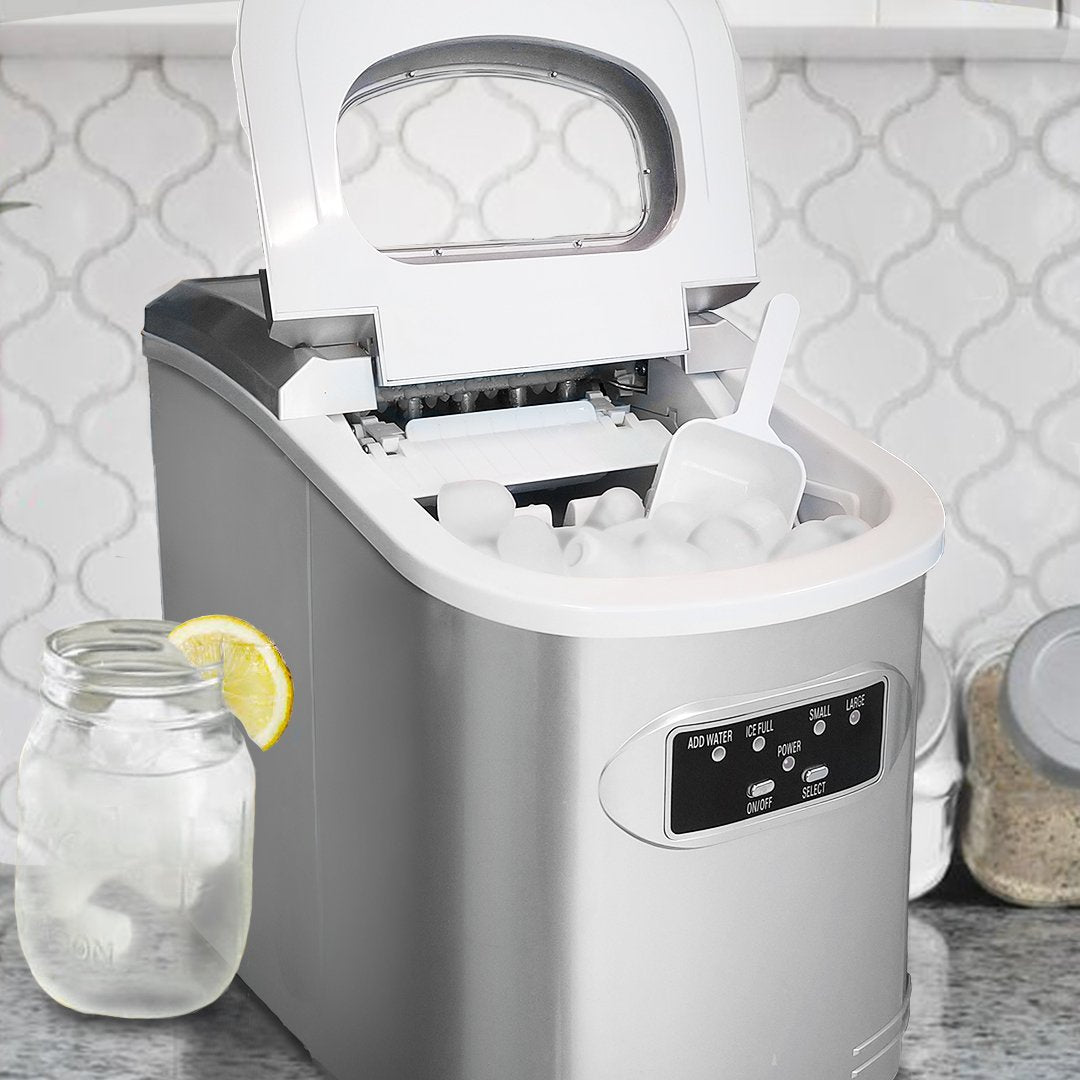 Whynter Compact Portable Ice Maker 27 lb capacity – Metallic Silver IMC-270MS