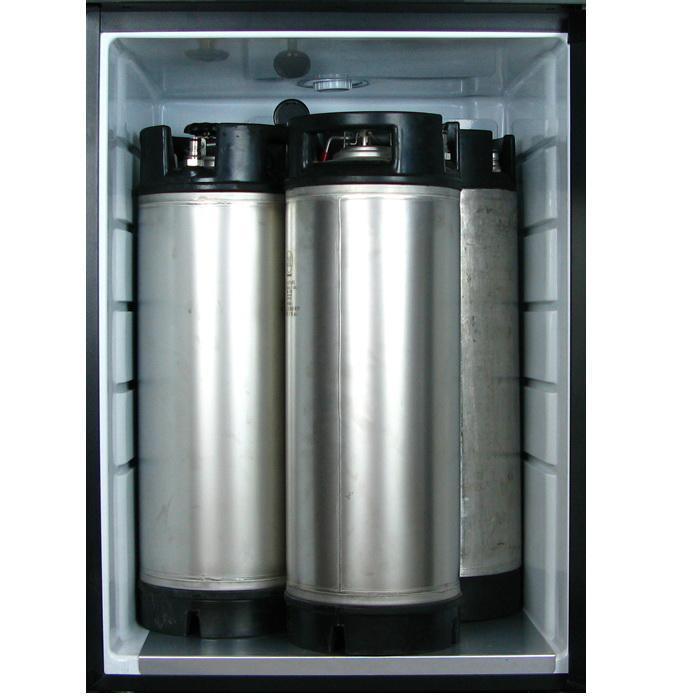 Three Keg Tap Faucet Kegerator - Black Cabinet with Stainless Steel Door