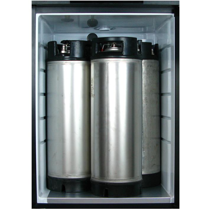 Kegco Triple Faucet Kombucharator with Black Cabinet and Stainless Steel Door