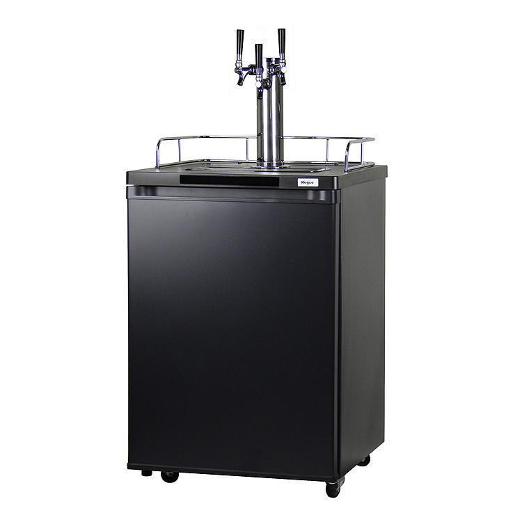 24" Wide Triple Tap Black Kegerator