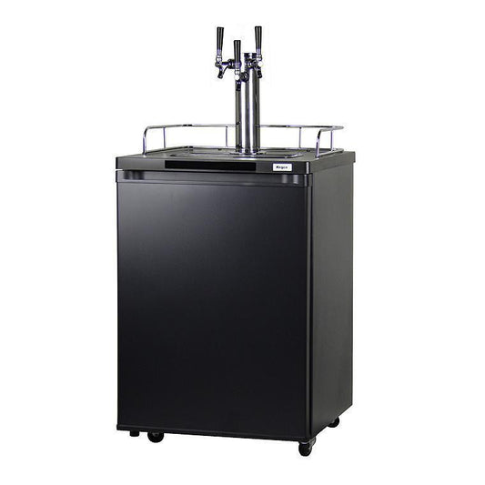24" Wide Triple Tap Black Kegerator