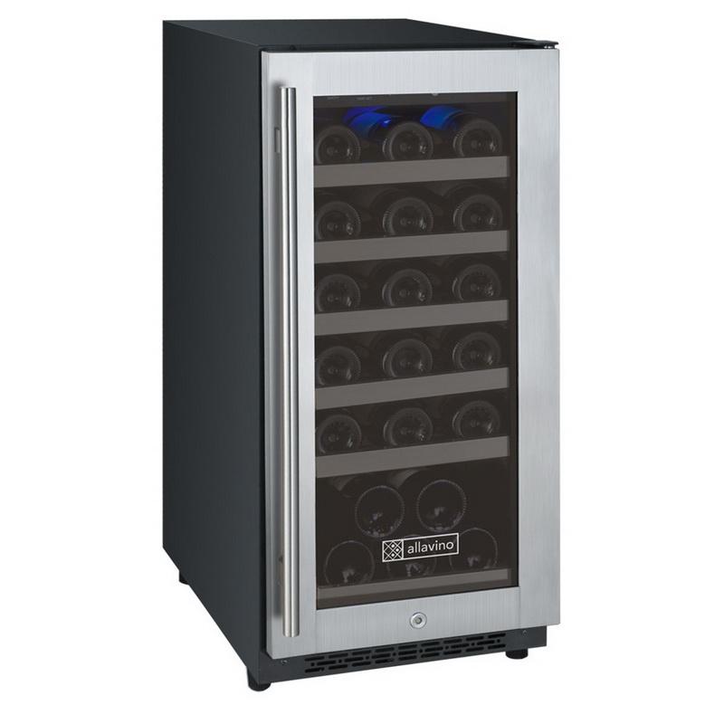 Allavino 30 Bottle Single Zone Stainless Steel Wine Refrigerator