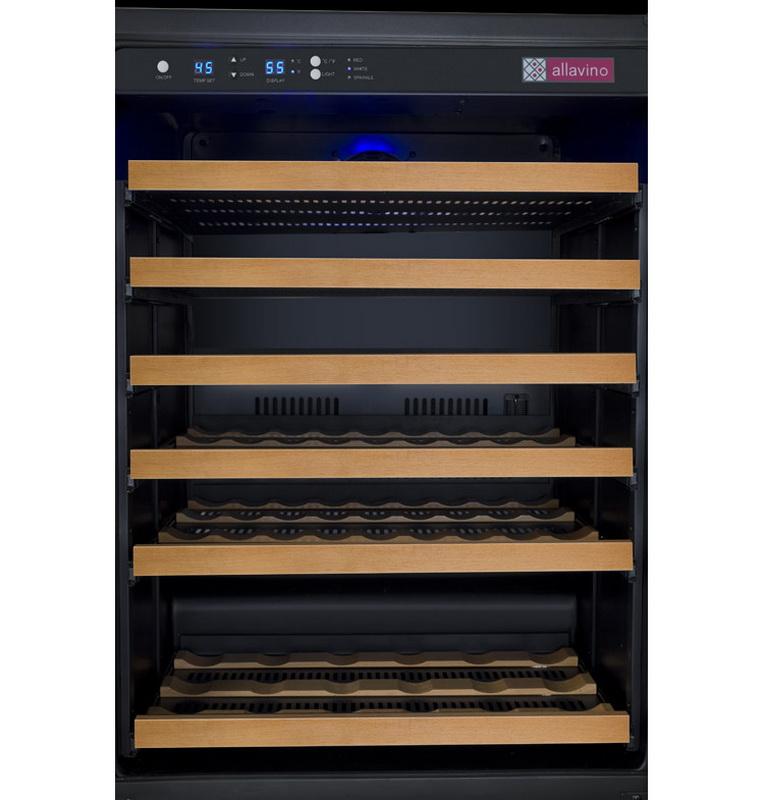 Allavino 56 Bottle Single Zone Black Wine Refrigerator