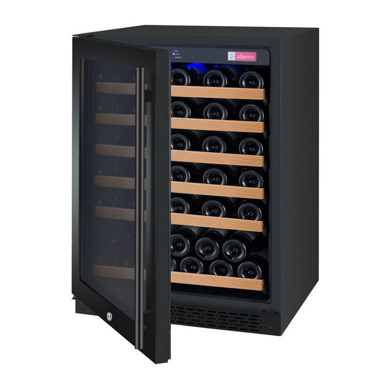 Allavino 56 Bottle Single Zone Black Wine Refrigerator