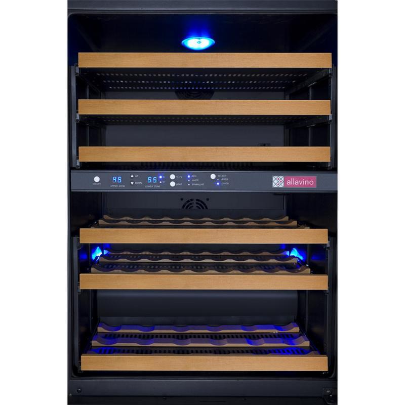 Allavino 56 Bottle Dual Zone Black Wine Refrigerator