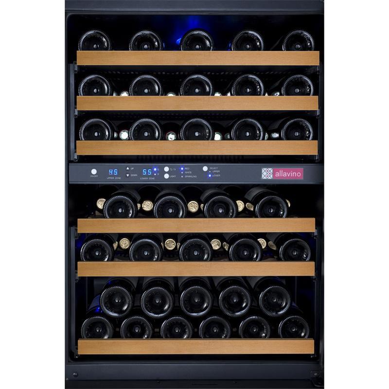 Allavino 56 Bottle Dual Zone Black Wine Refrigerator