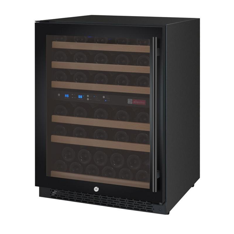 Allavino 56 Bottle Dual Zone Black Wine Refrigerator