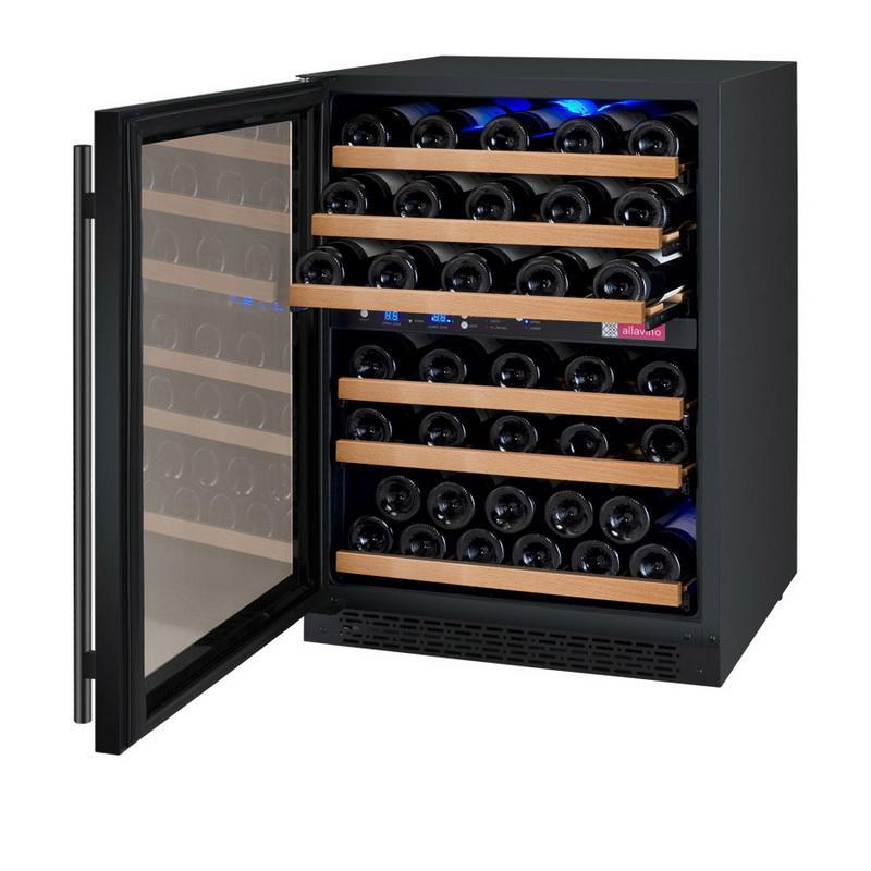 Allavino 56 Bottle Dual Zone Black Wine Refrigerator