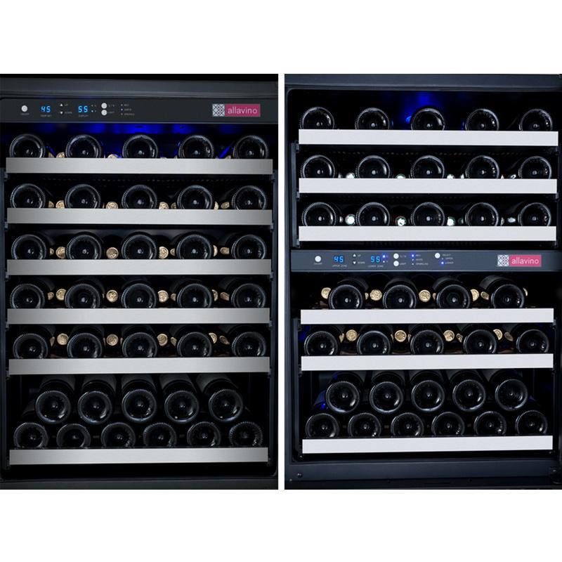 Allavino 249 Bottle Three Zone Stainless Steel Side-by-Side Wine Refrigerator