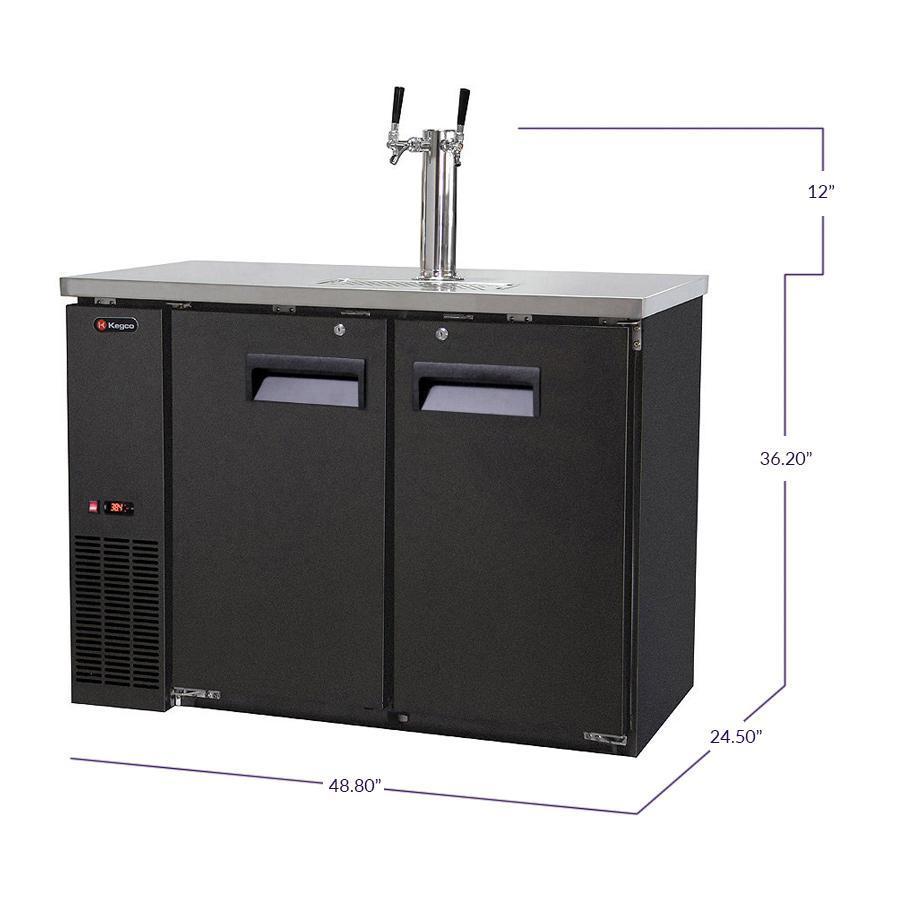 Kegco Two Dual Faucet Keg Tap Commercial Grade Kegerator