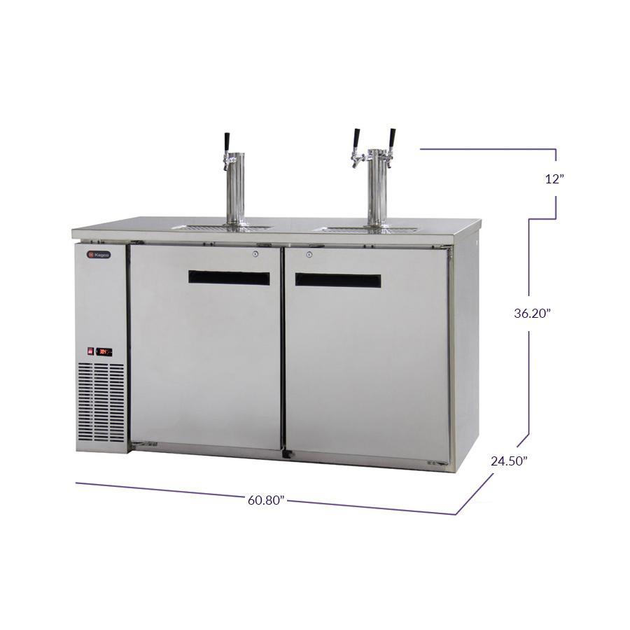 Kegco Three Keg Tap Faucet Commercial Grade Kegerator - Stainless Steel
