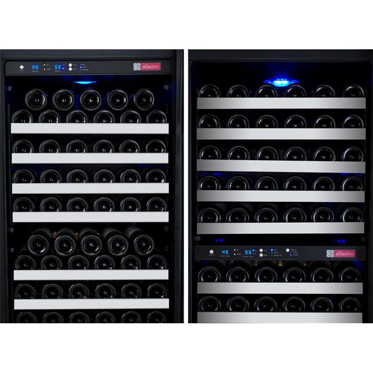Allavino 349 Bottle Three Zone Stainless Steel Side-by-Side Wine Refrigerator