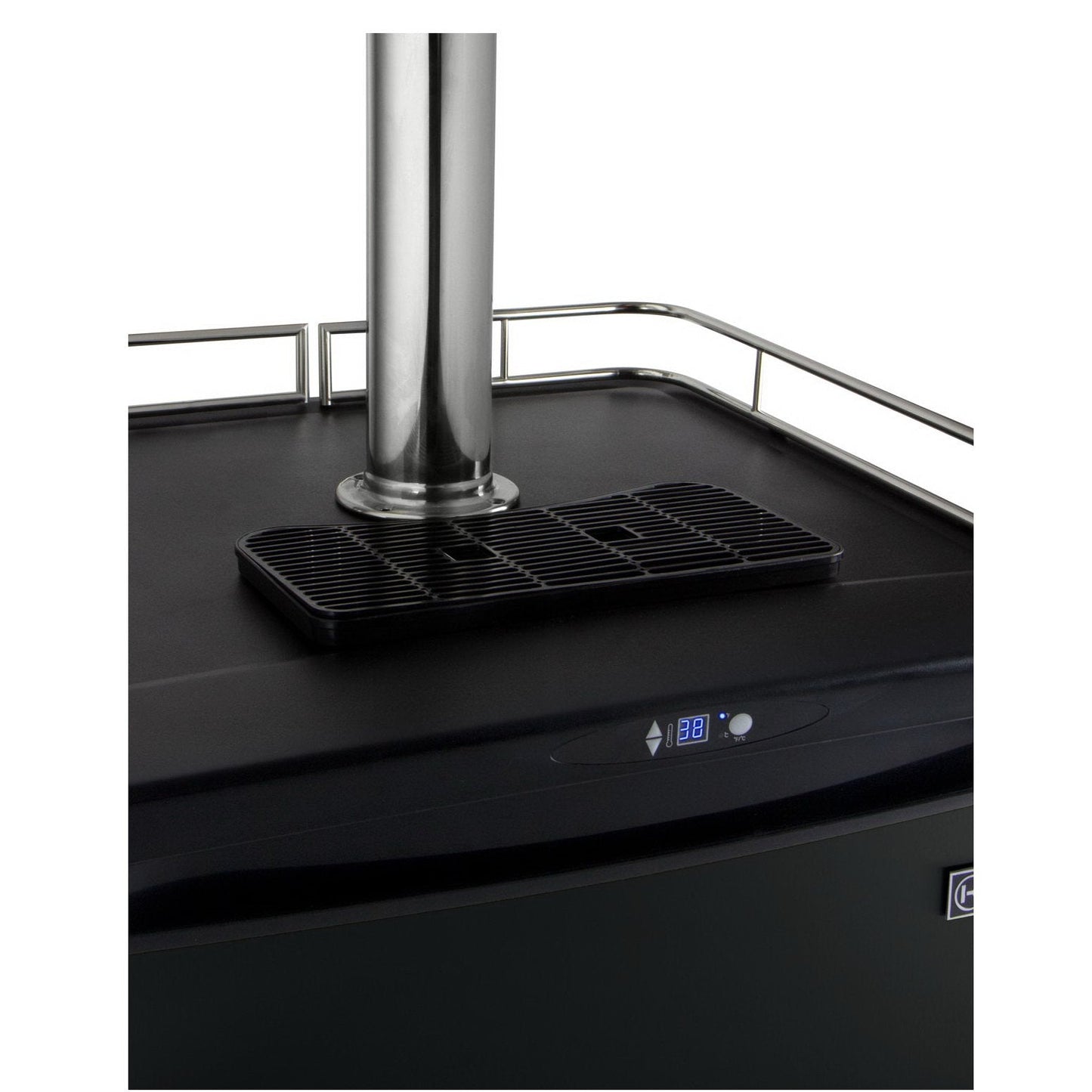 Kegco Single Tap Faucet Full Size Commercial Grade Digital Kegerator - Black Cabinet with Black Door