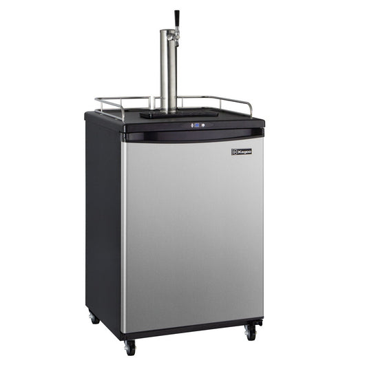 Kegco One Tap Faucet Commercial Grade Kegerator with Digital Temperature Control Black Cabinet with Stainless Steel Door