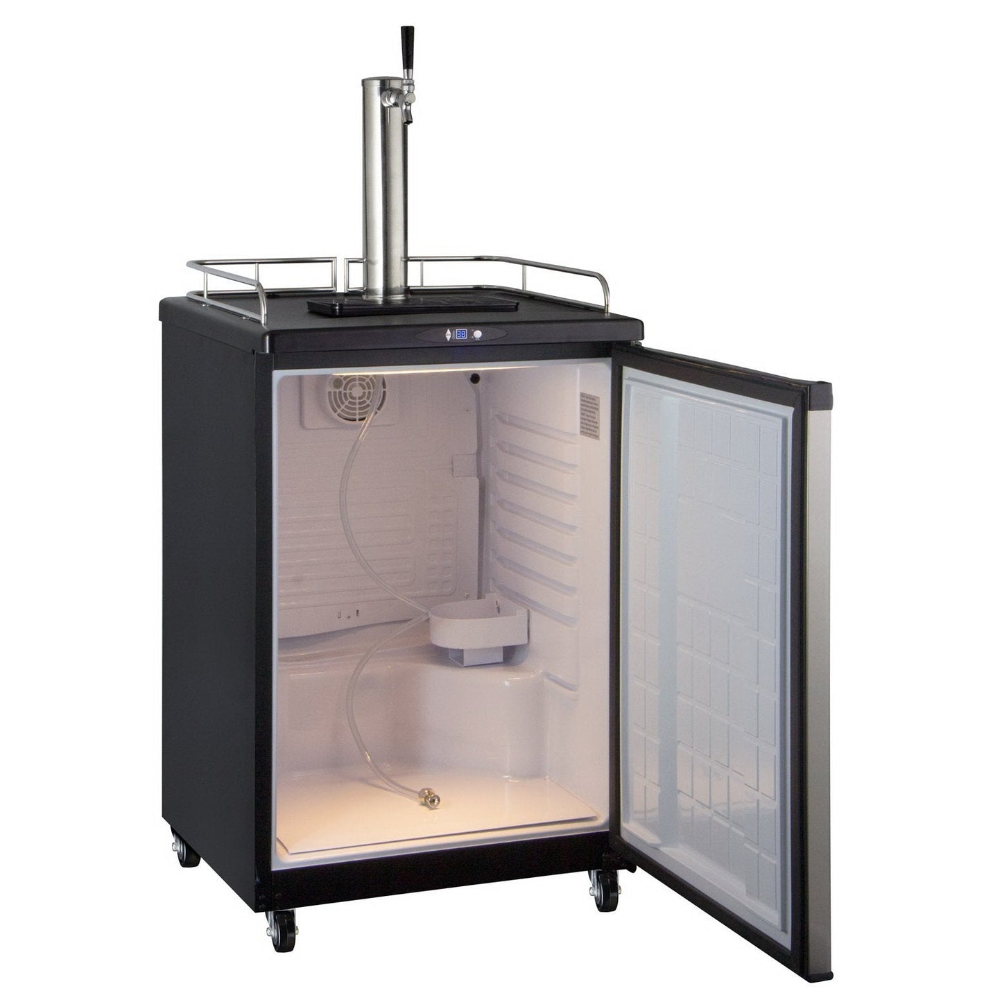 Kegco One Tap Faucet Commercial Grade Kegerator with Digital Temperature Control Black Cabinet with Stainless Steel Door