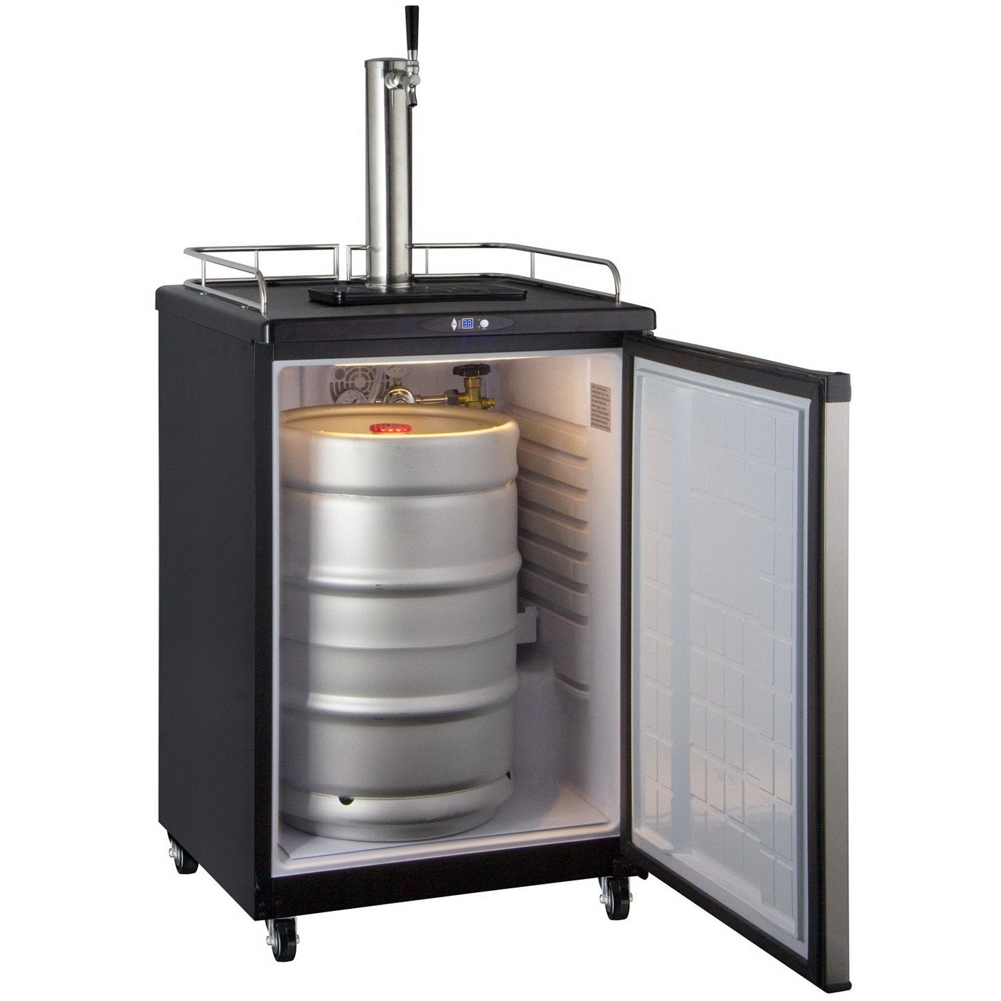 Kegco Commercial Grade Digital Kombucha Dispenser - Black Cabinet with Stainless Steel Door