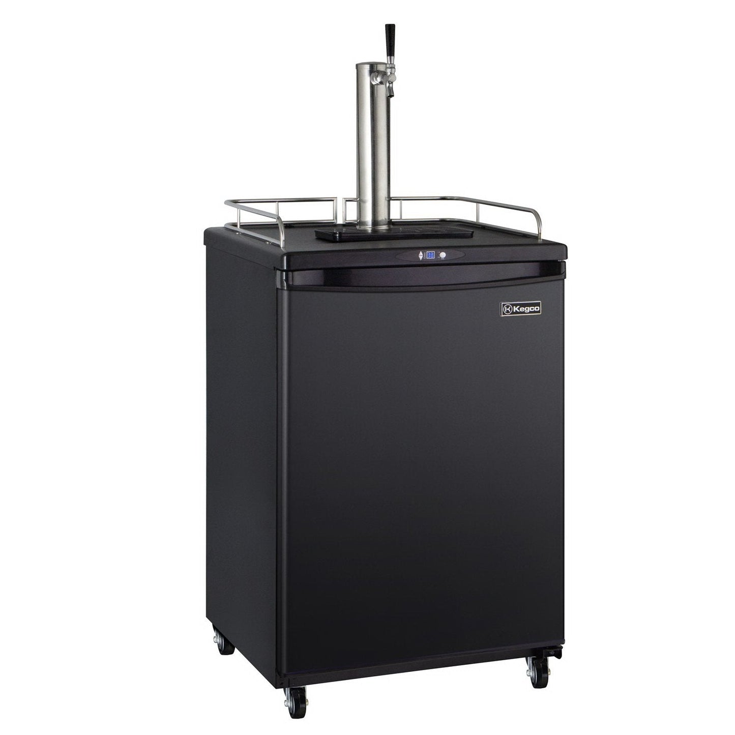 Kegco Single Tap Faucet Full Size Commercial Grade Digital Kegerator - Black Cabinet with Black Door