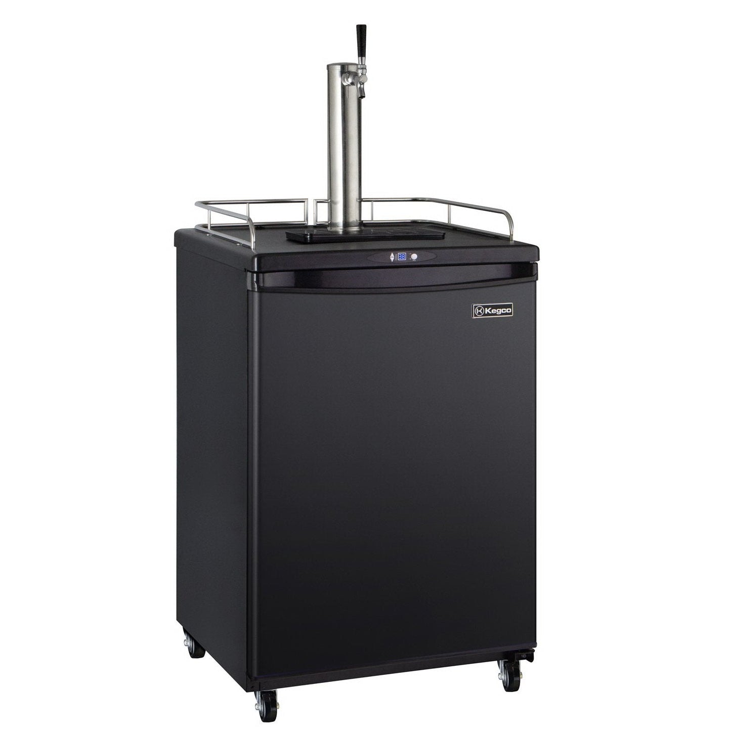 Kegco Single Tap Faucet Full Size Commercial Grade Digital Kegerator - Black Cabinet with Black Door