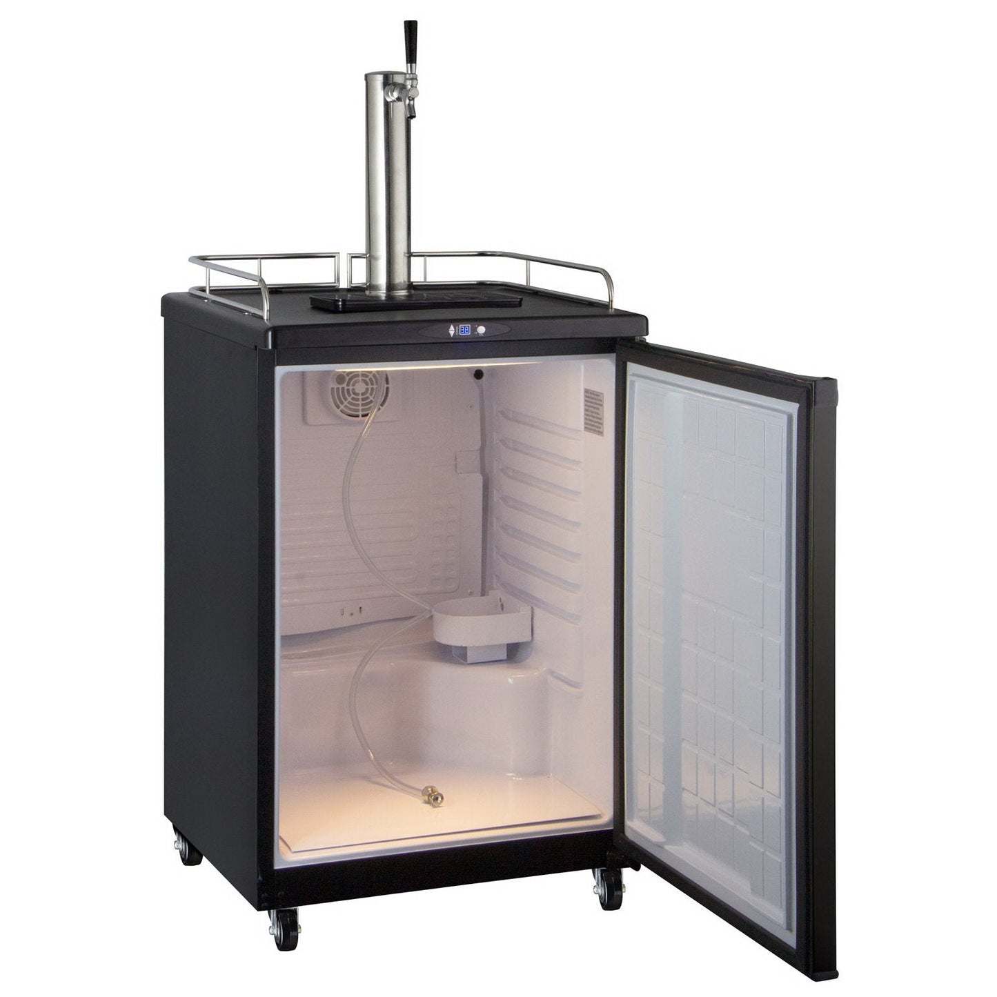 Kegco Single Tap Faucet Full Size Commercial Grade Digital Kegerator - Black Cabinet with Black Door