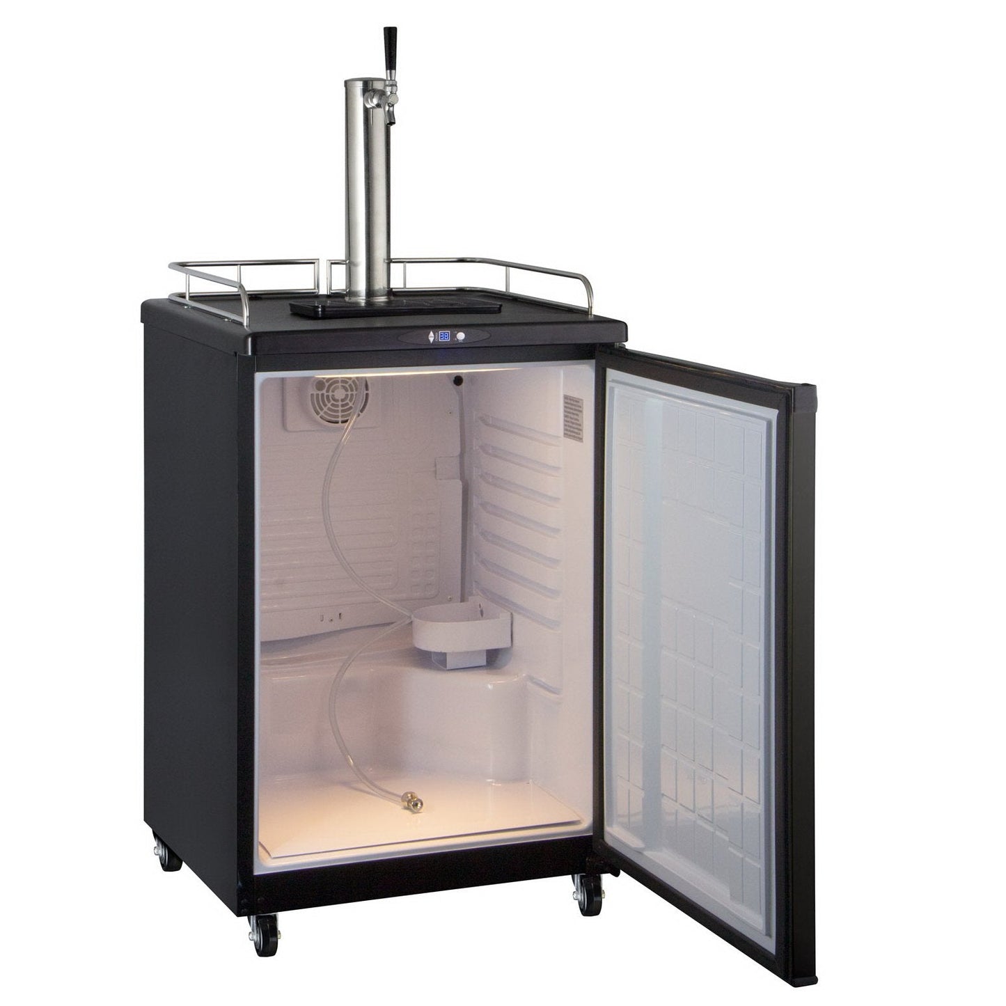 Kegco Single Tap Faucet Full Size Commercial Grade Digital Kegerator - Black Cabinet with Black Door