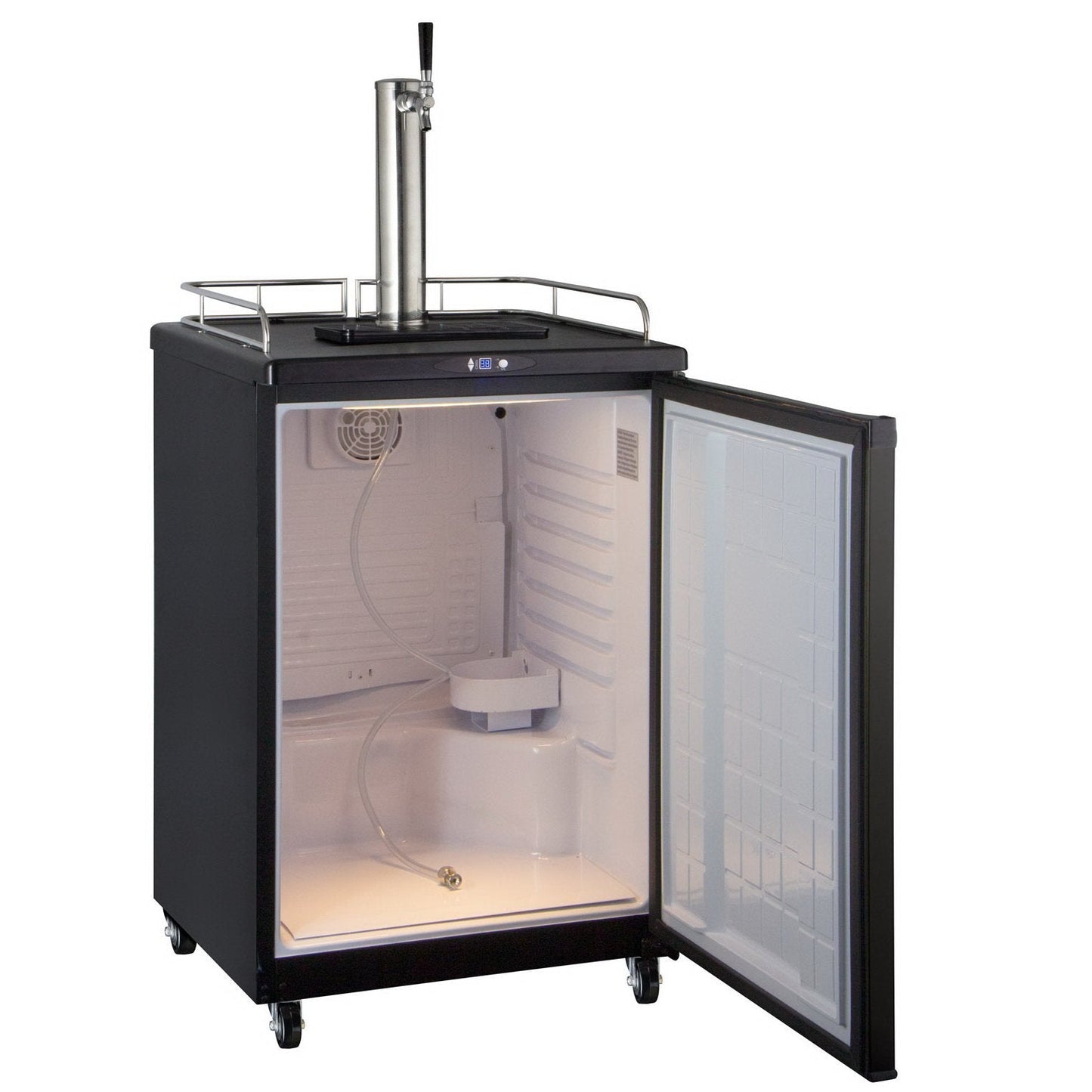 Kegco Full Size Commercial Grade Digital Kombucha Dispenser - Black Cabinet with Black Door